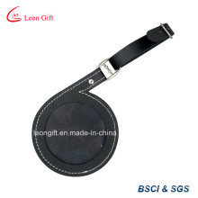Round PU Leather Suitcase Tags / Airline Backpack Labels
